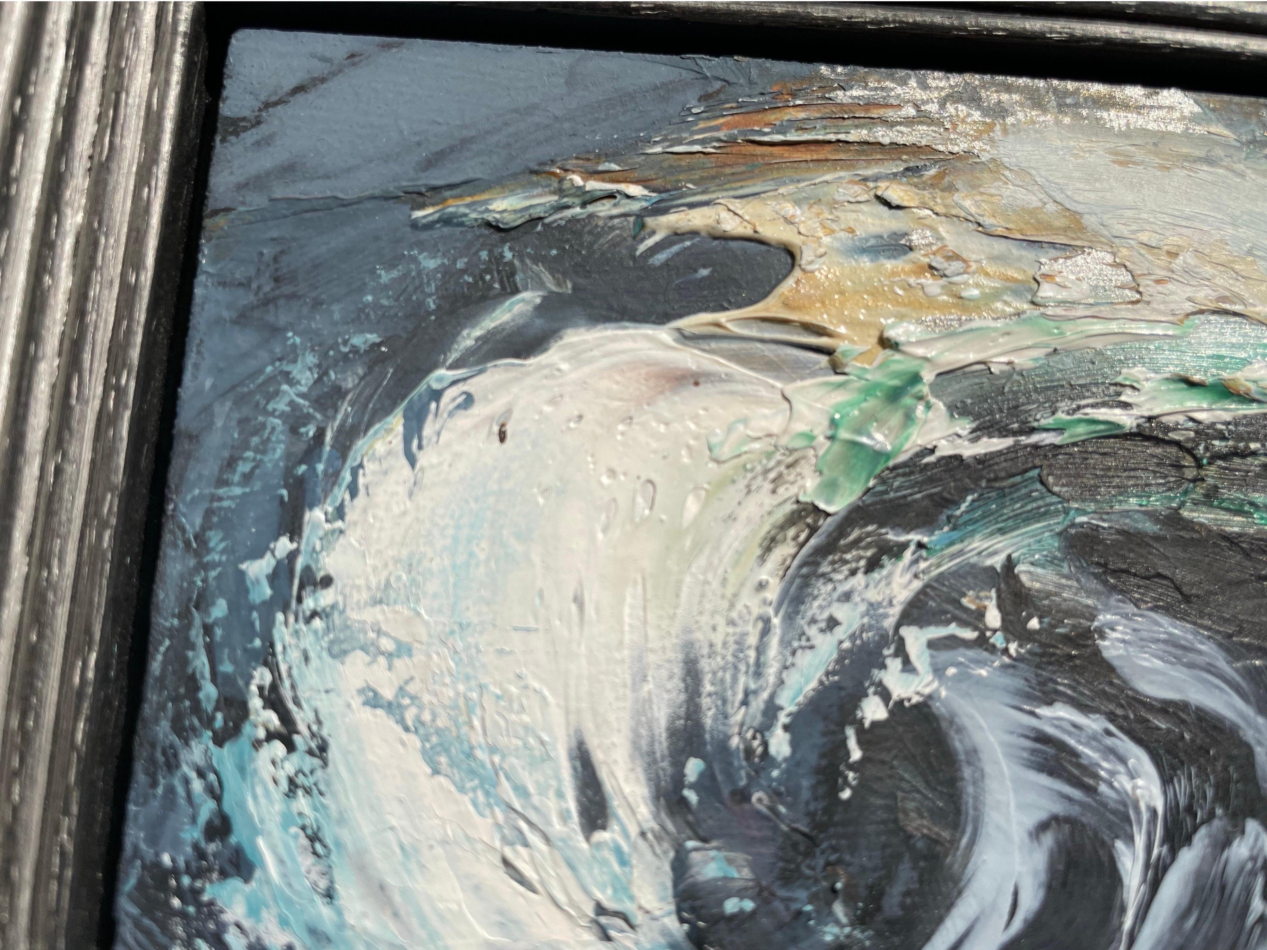Peinture à l'huile sur panneau paysage marin en vente 3