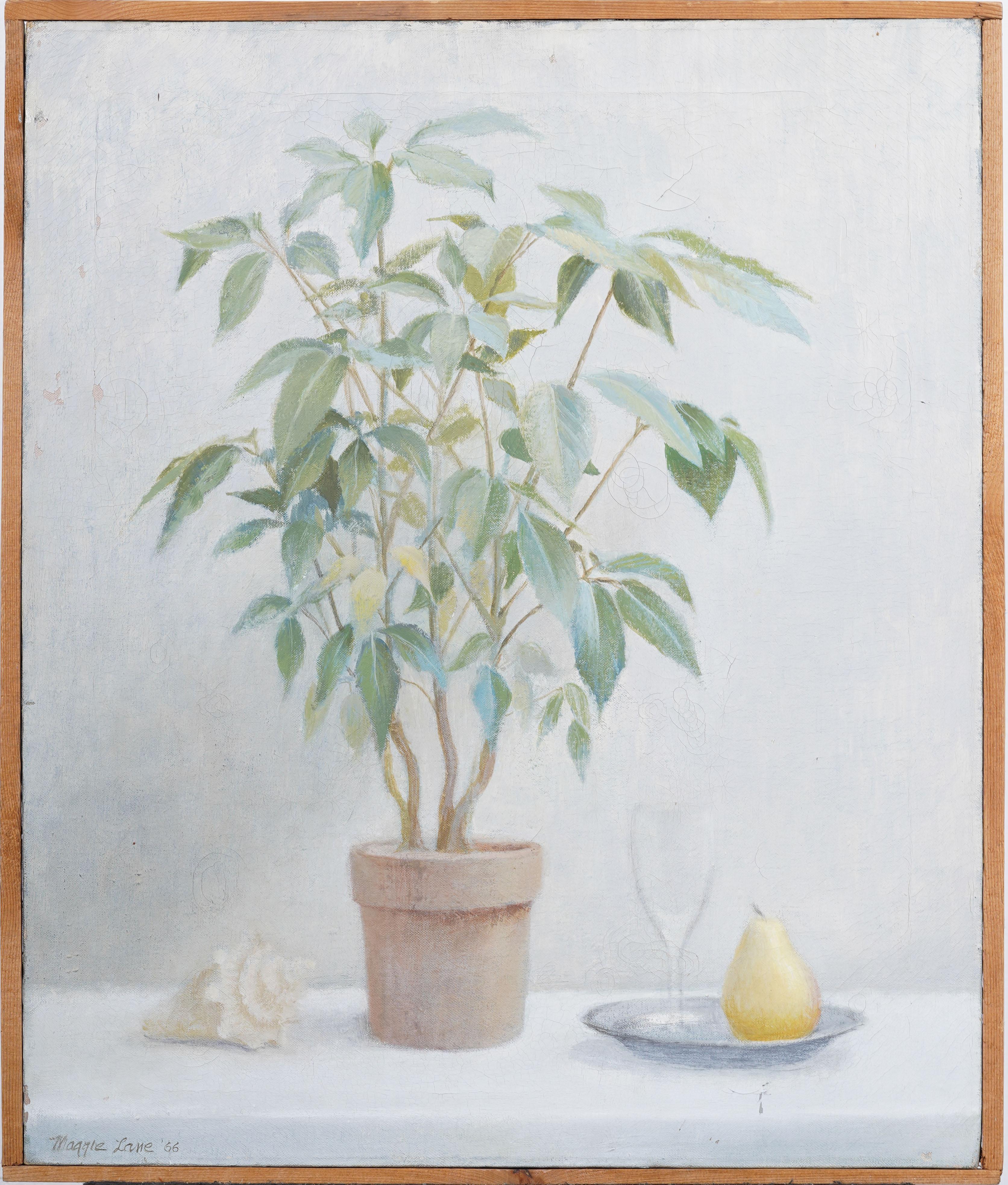 Vintage American Modernist signiert Blume Stillleben gerahmt Original Ölgemälde