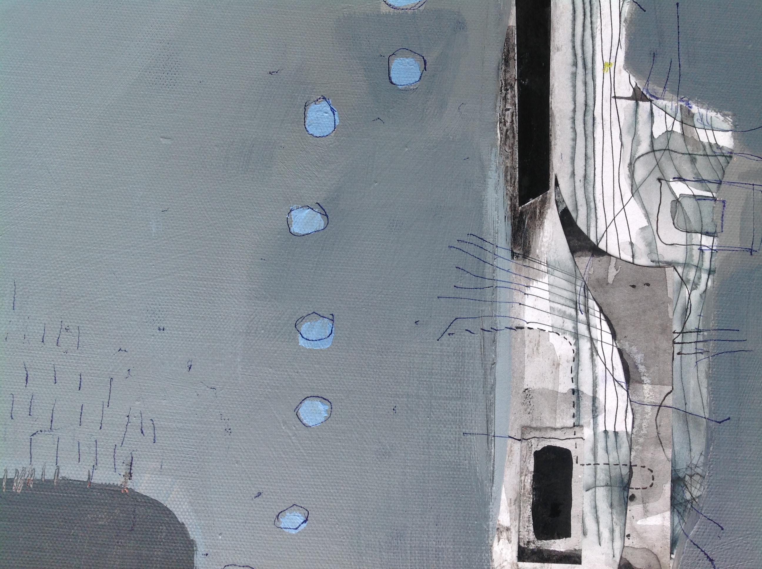 Blue Smoke, Maggie LaPorte Banks, Original Abstract Painting, Grey Art For Sale 3