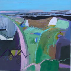 Along the coast looking west, Original painting, Landscape, Abstract, Patterns