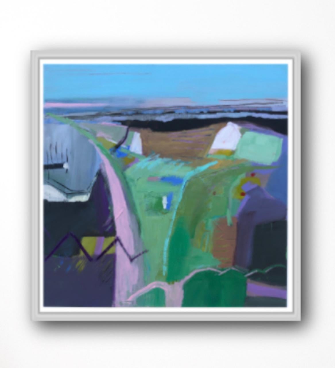 A lo largo de la costa mirando al oeste, Pintura original, Paisaje, Abstracto, Patrones en venta 3