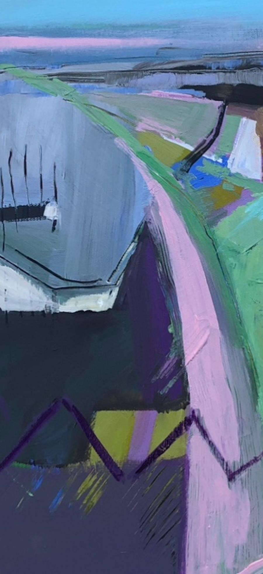 A lo largo de la costa mirando al oeste, Pintura original, Paisaje, Abstracto, Patrones en venta 4