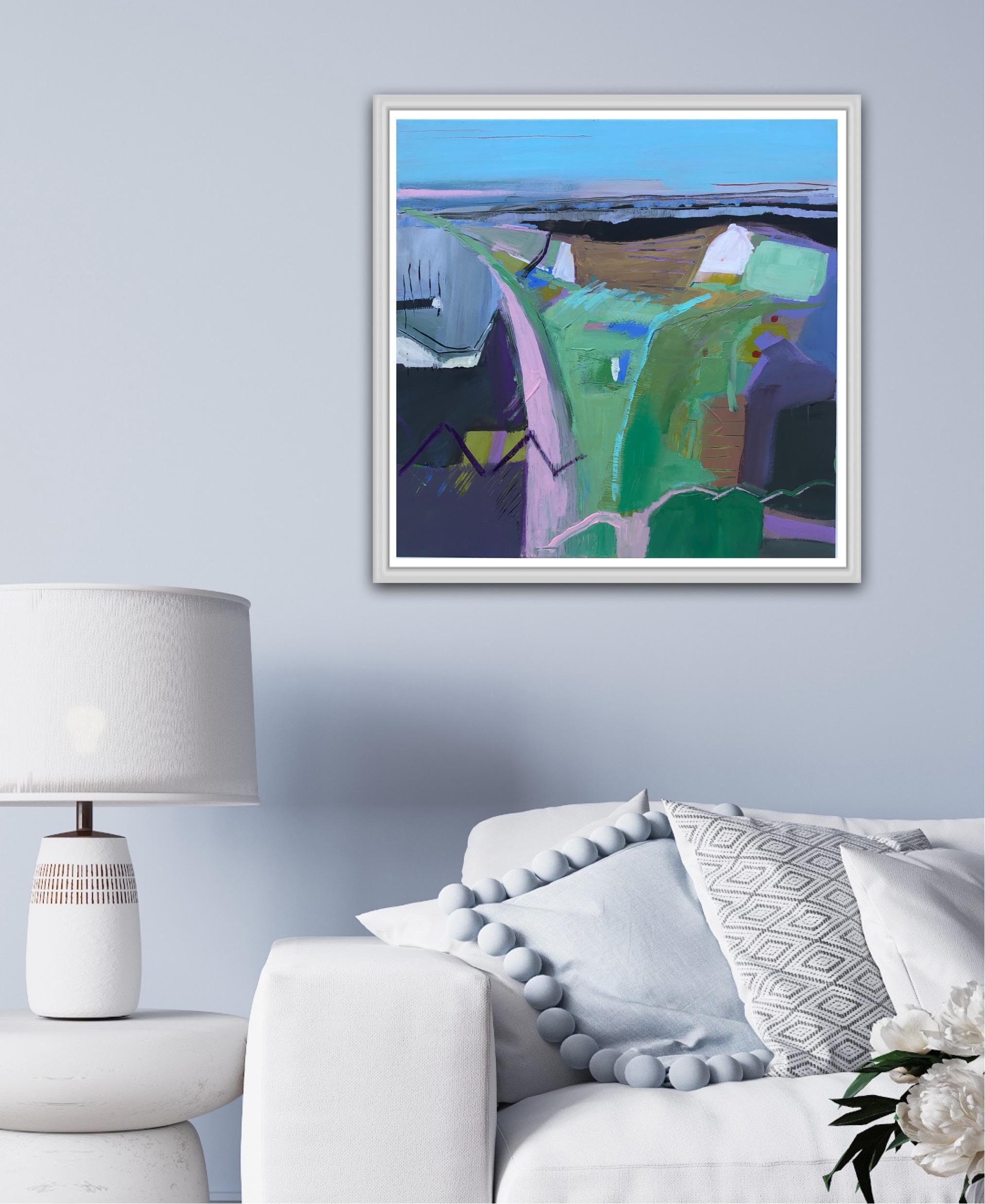 A lo largo de la costa mirando al oeste, Pintura original, Paisaje, Abstracto, Patrones en venta 5