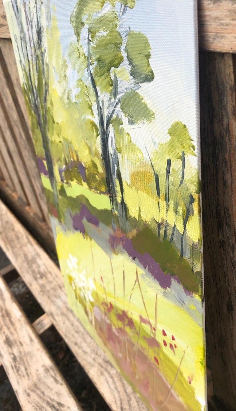 Autumnal Palette - Beige Landscape Painting by Maggie LaPorte Banks
