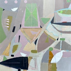 Bateau noir & St. ives low tide, diptych, original painting, contemporary