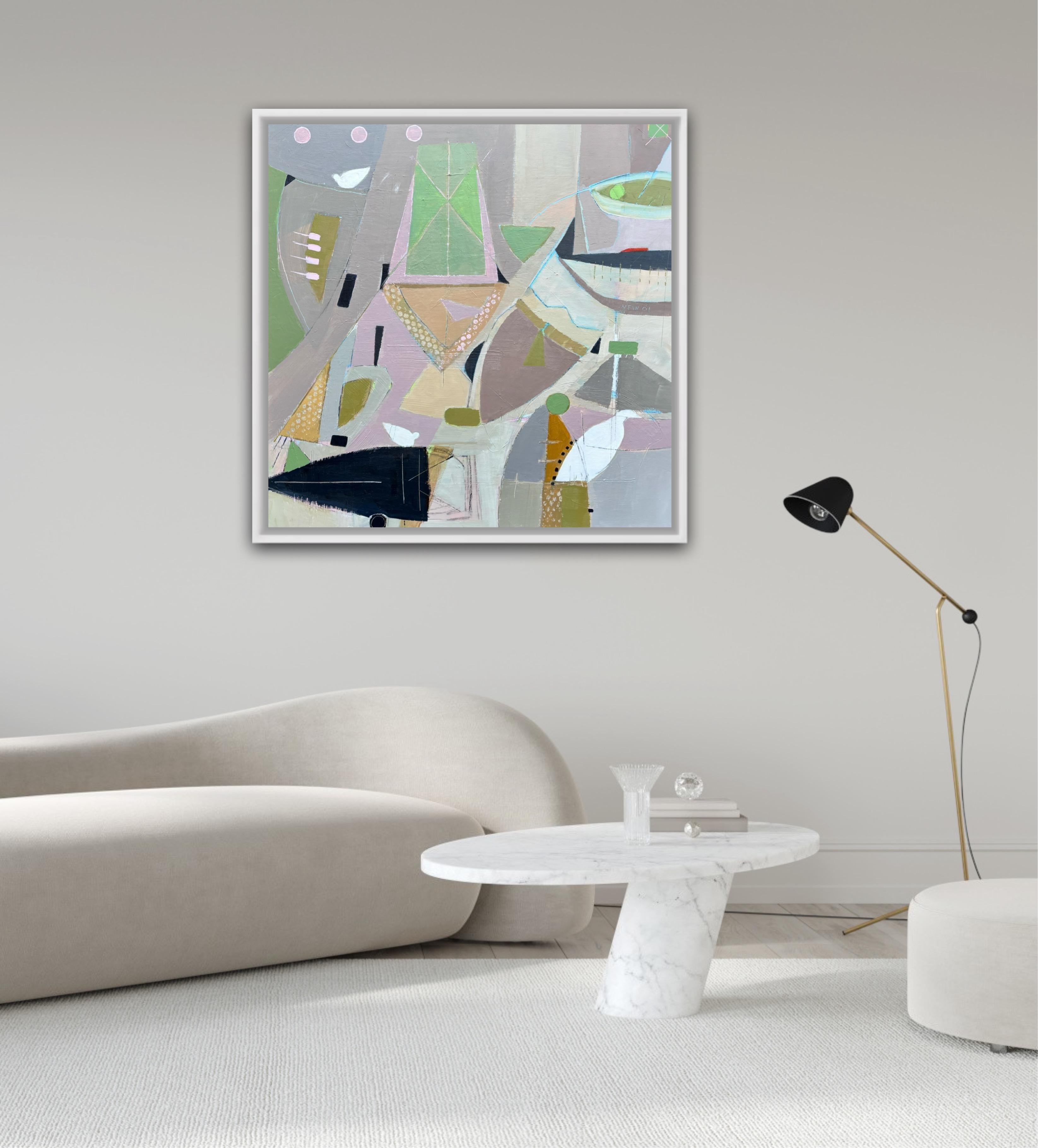Bateau noir & St. ives low tide, Diptychon, Originalgemälde, zeitgenössisch (Zeitgenössisch), Painting, von Maggie LaPorte Banks