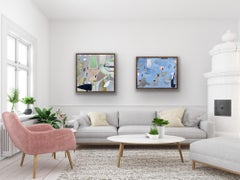 Bateau noir & St. ives low tide, diptych, original painting, contemporary