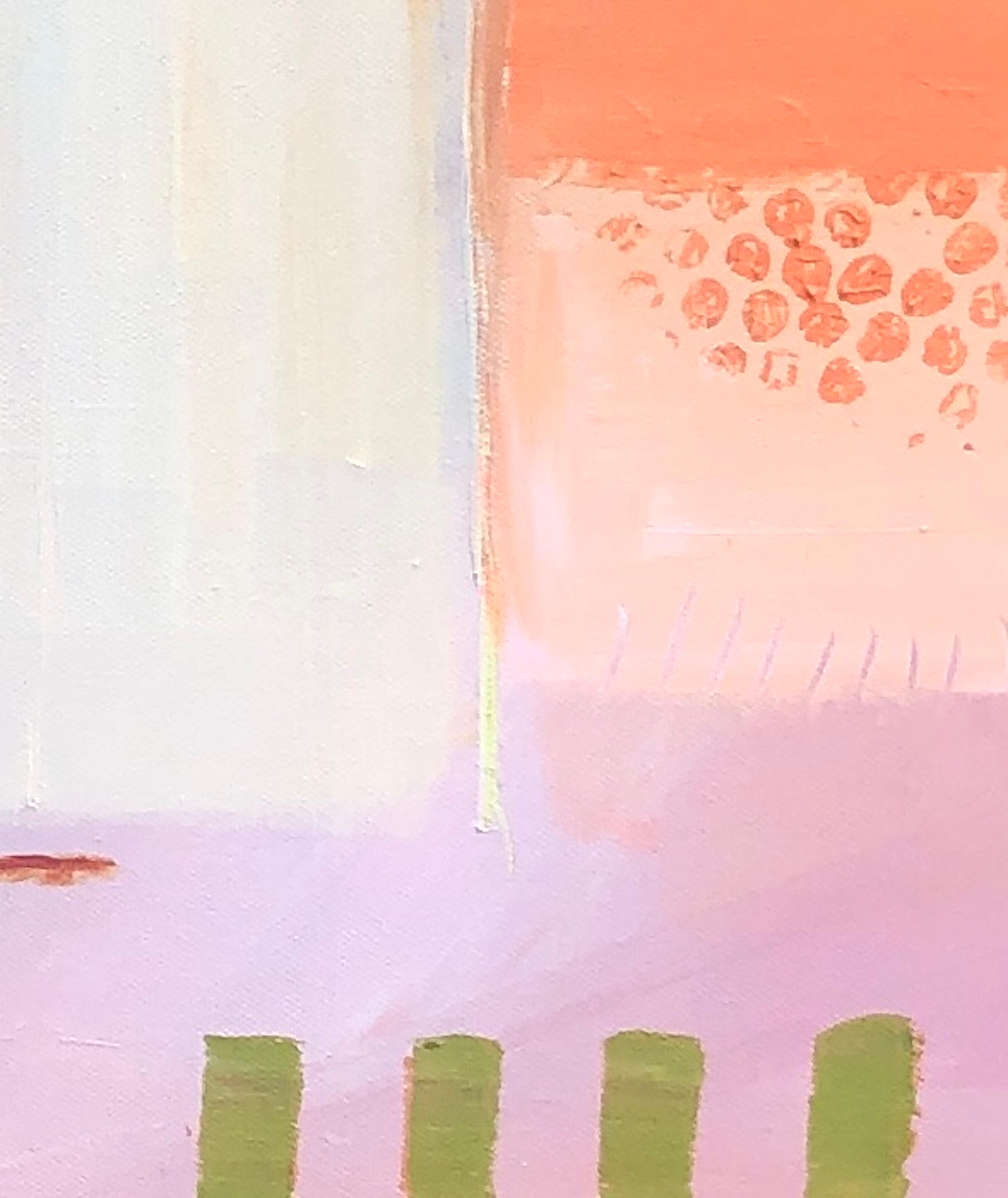 Bryggen Facades 6 by Maggie LaPorte-Banks, Original painting, Abstract Art, Pink For Sale 5
