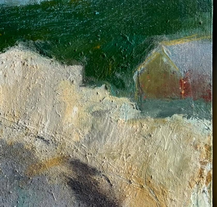 Burling Lücke, Originalgemälde, zeitgenössisch, Landschaft, abstrakt (Grau), Landscape Painting, von Maggie LaPorte Banks