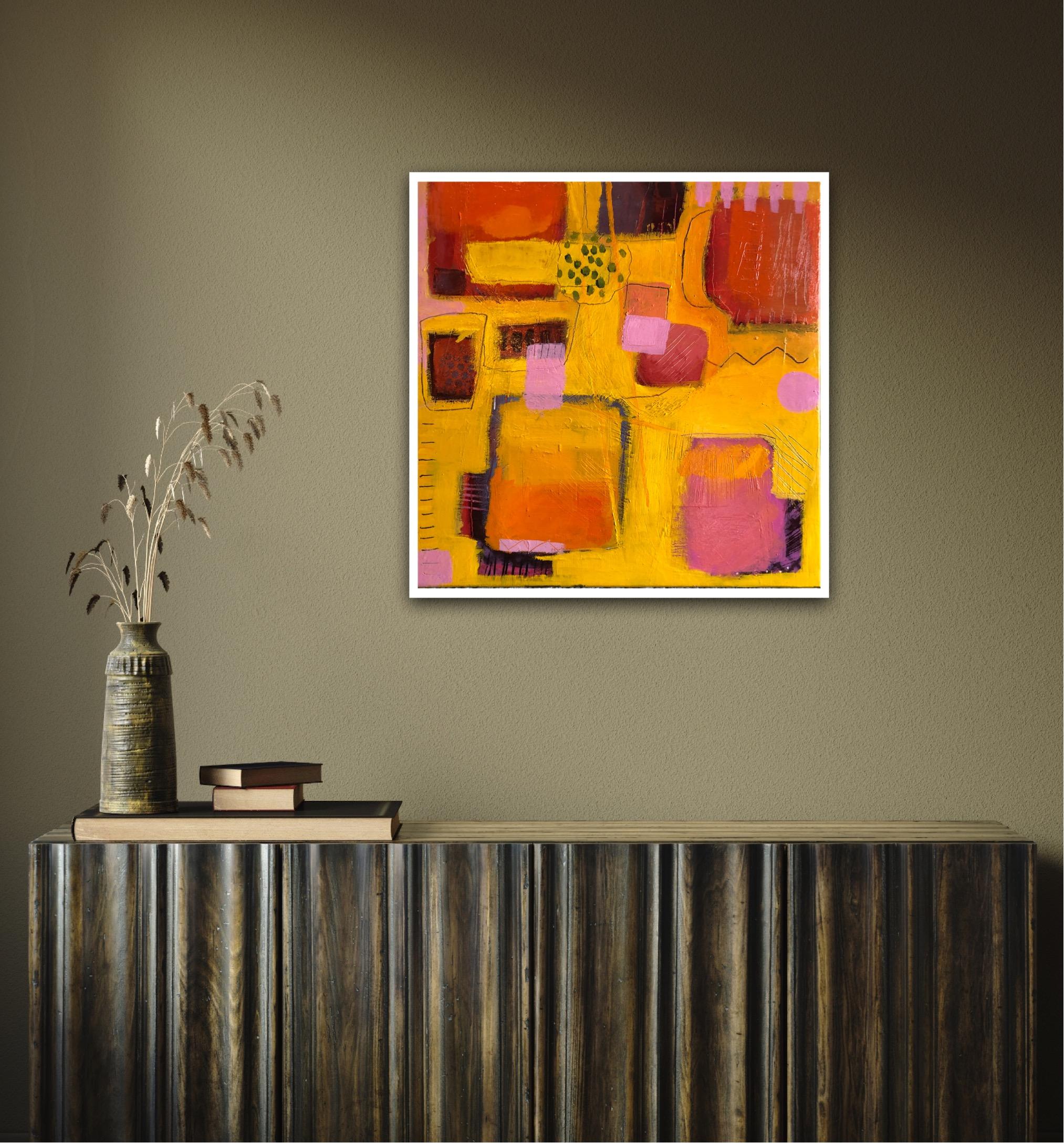 Dark Devon sunset, abstract art, landscape, contemporary, Geometric For Sale 1