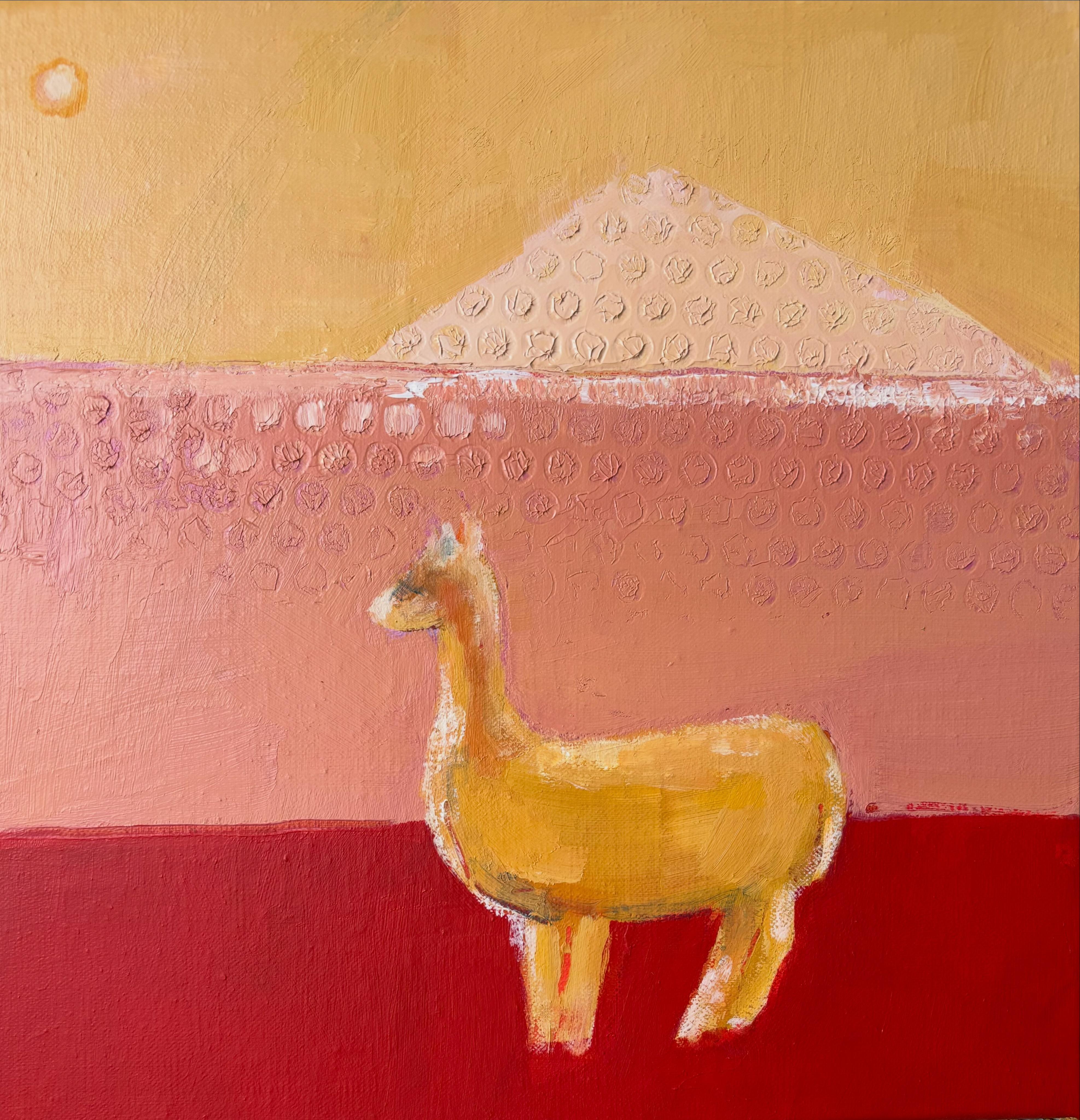 Abstract Painting di Maggie LaPorte Banks - Imperatore e il sole, quadro originale, contemporaneo, paesaggio, astratto