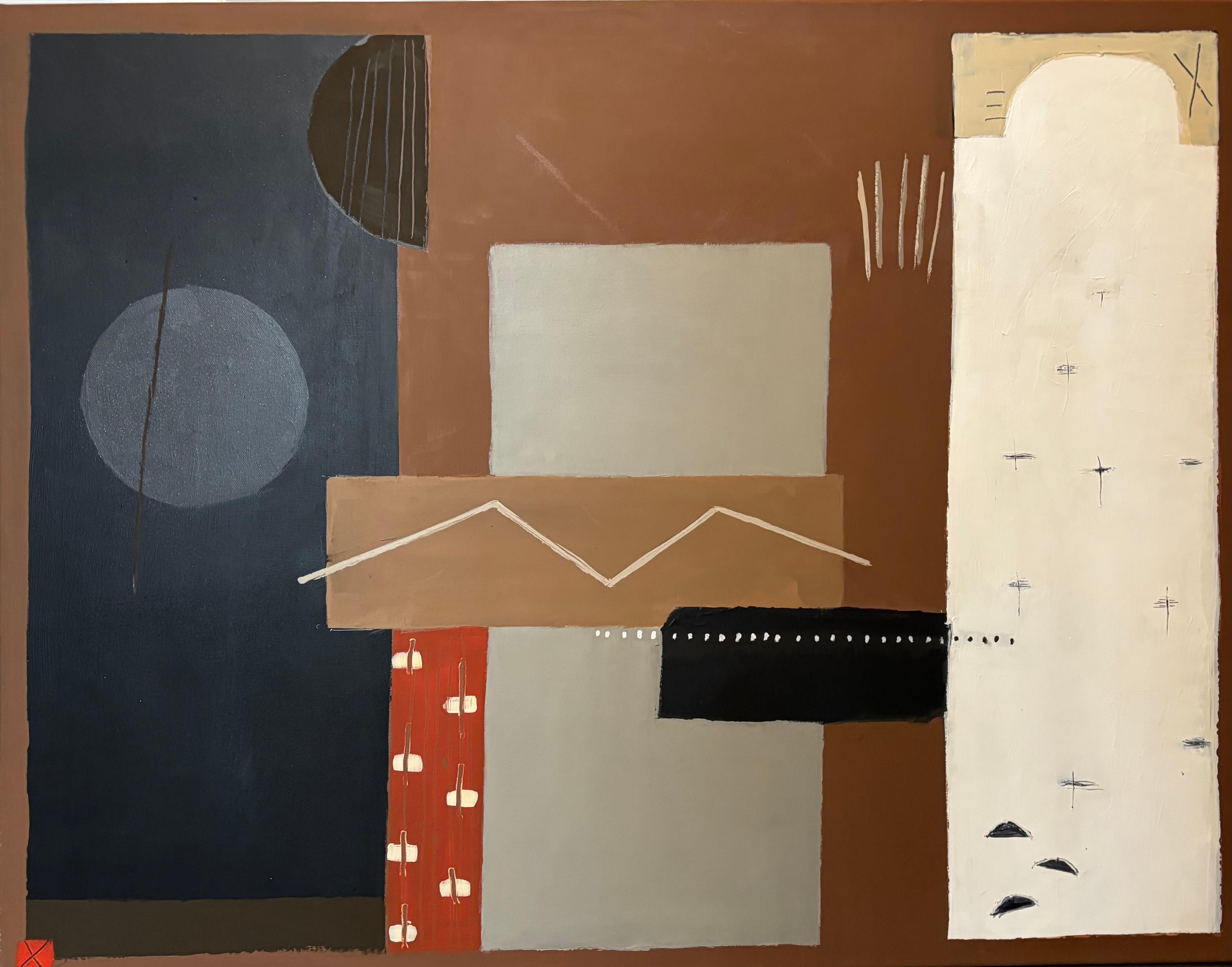 Von der Insel, Originalgemälde, zeitgenössisch, Landschaft, abstrakt