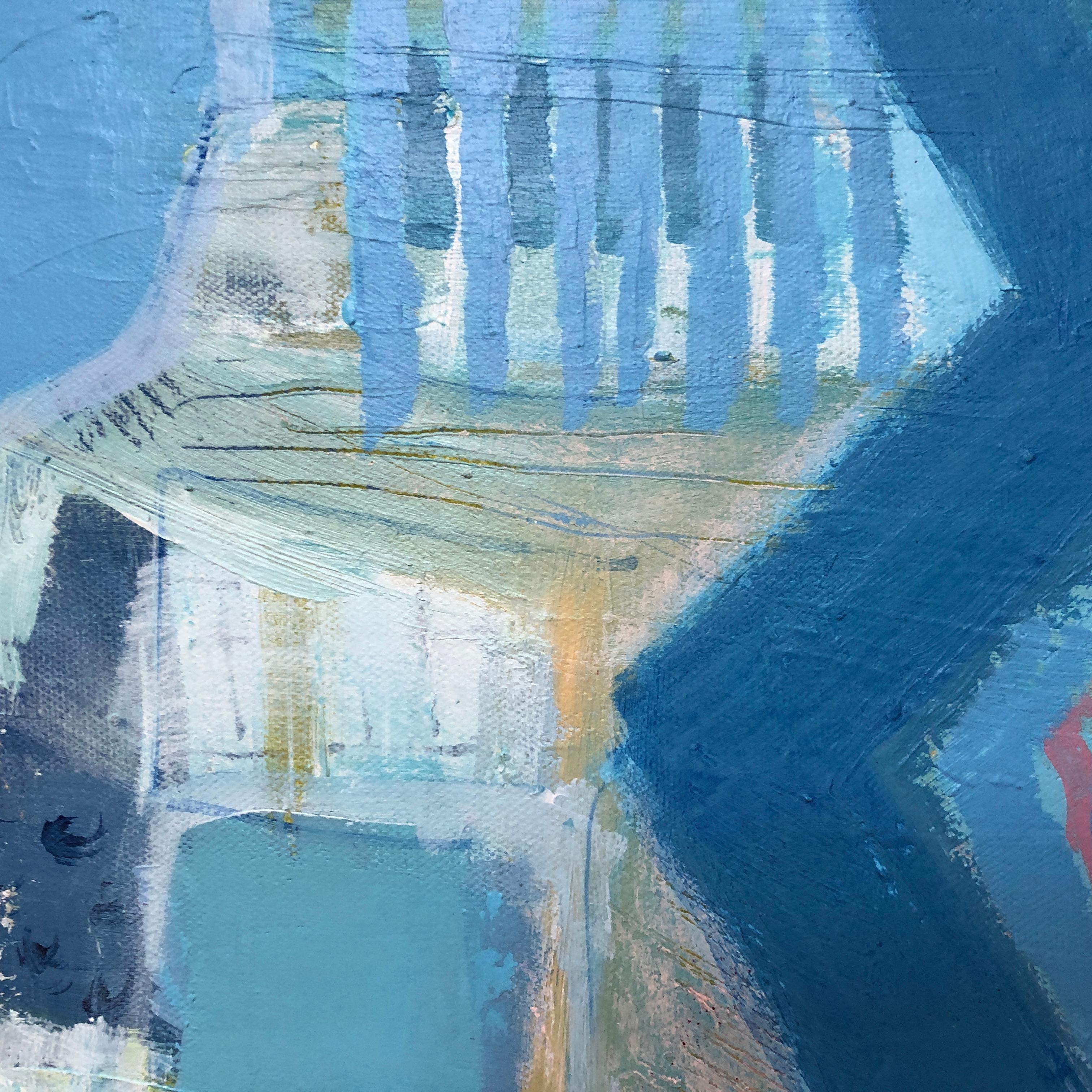 From the train nearly home, Original painting, Abstract, Still life inspired  - Painting by Maggie LaPorte Banks