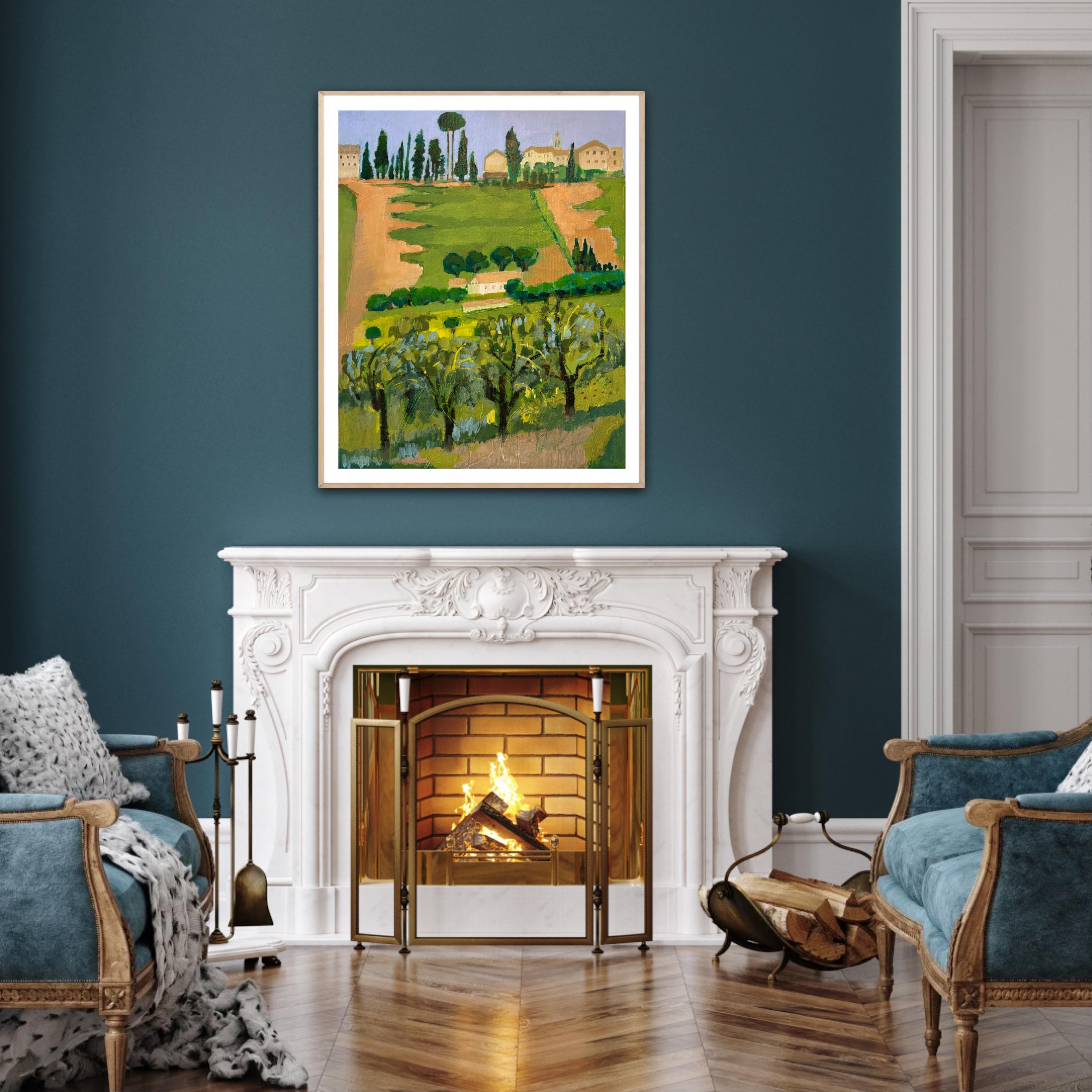 Italian vineyards 2, original painting, contemporary, landscape im Angebot 3