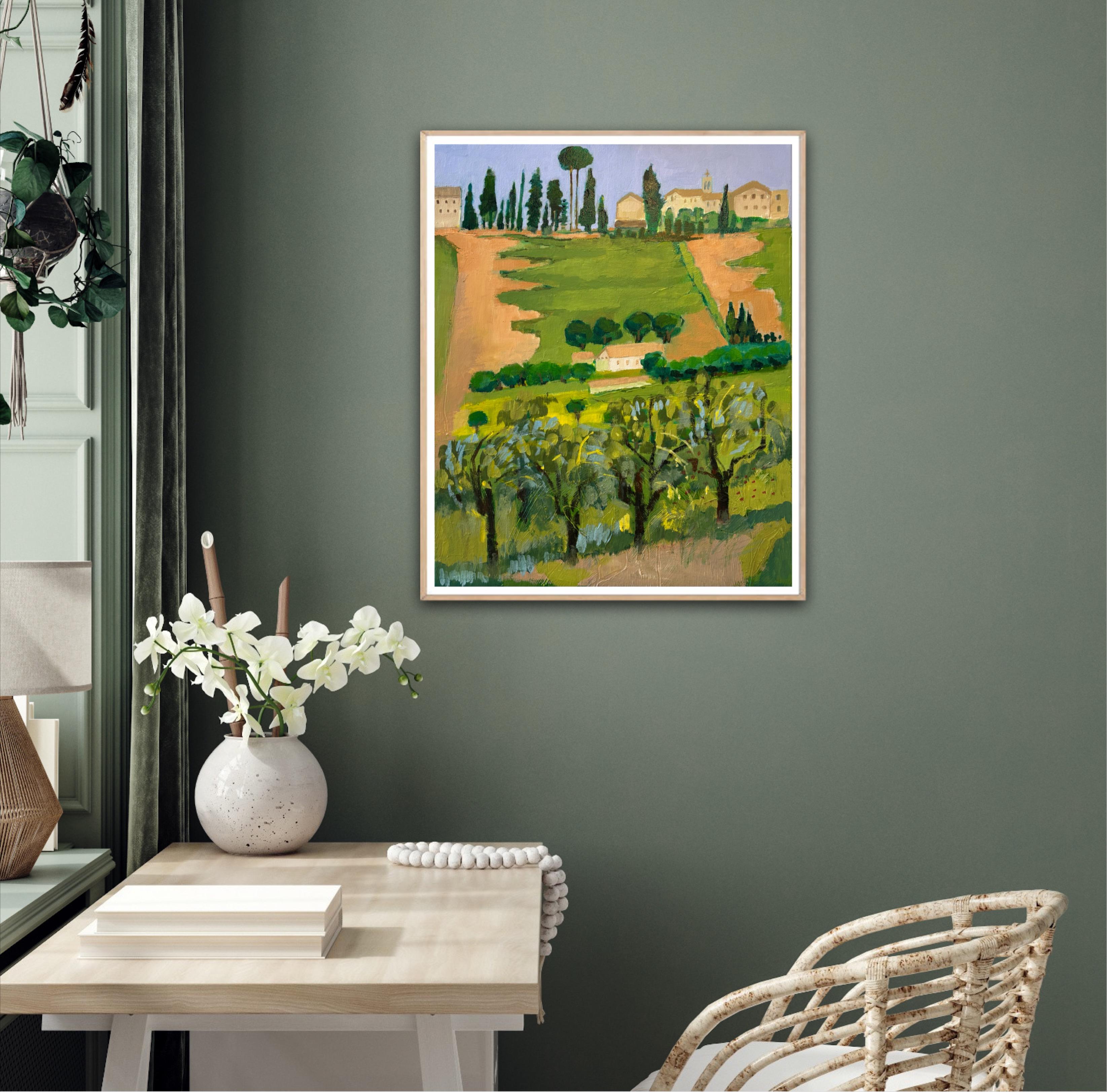 Italian vineyards 2, original painting, contemporary, landscape im Angebot 6