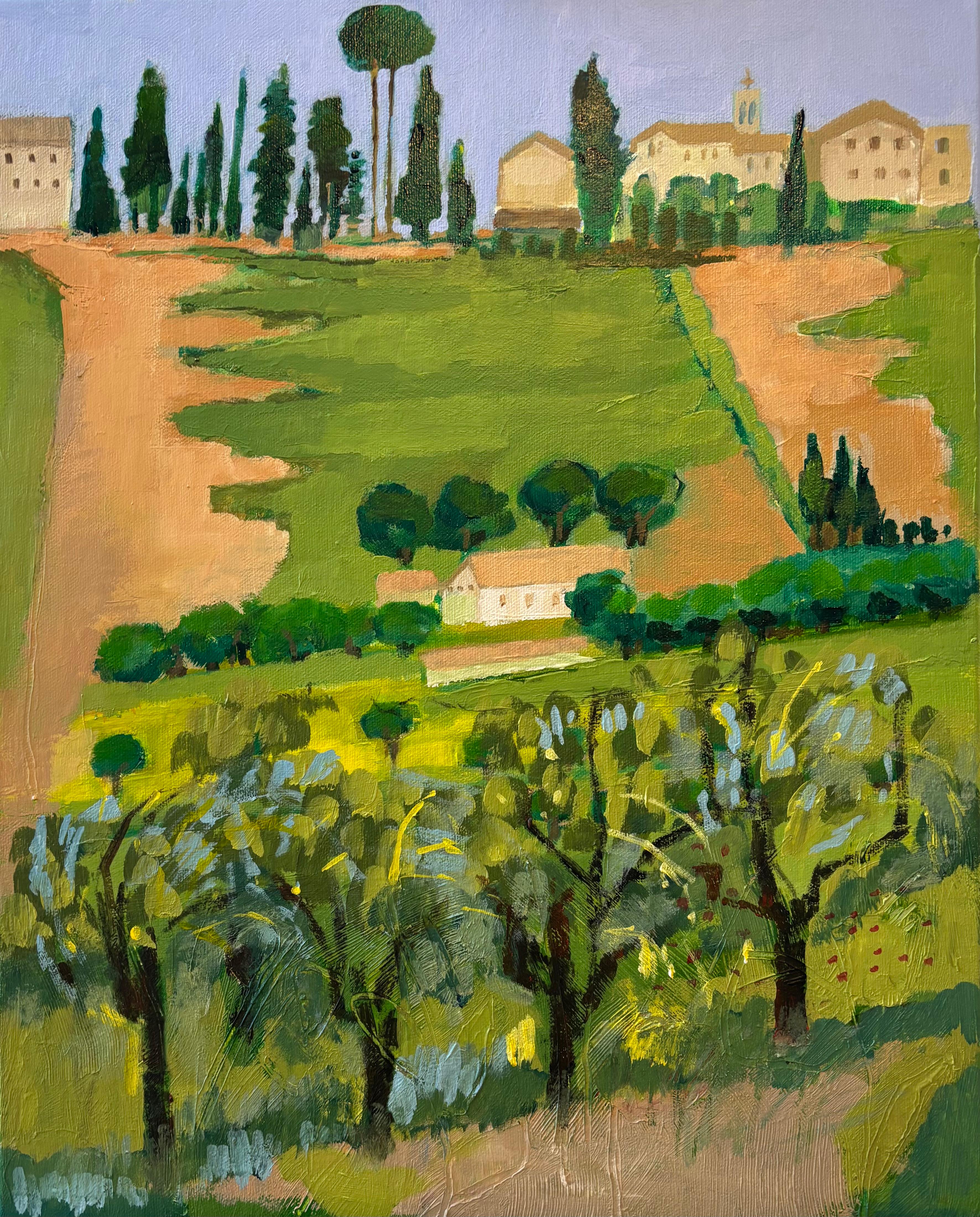 Italian vineyards 2, original painting, contemporary, landscape