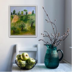 Italienische Weinberge, Originalgemälde, Landschaft, Abstrakt, Muster