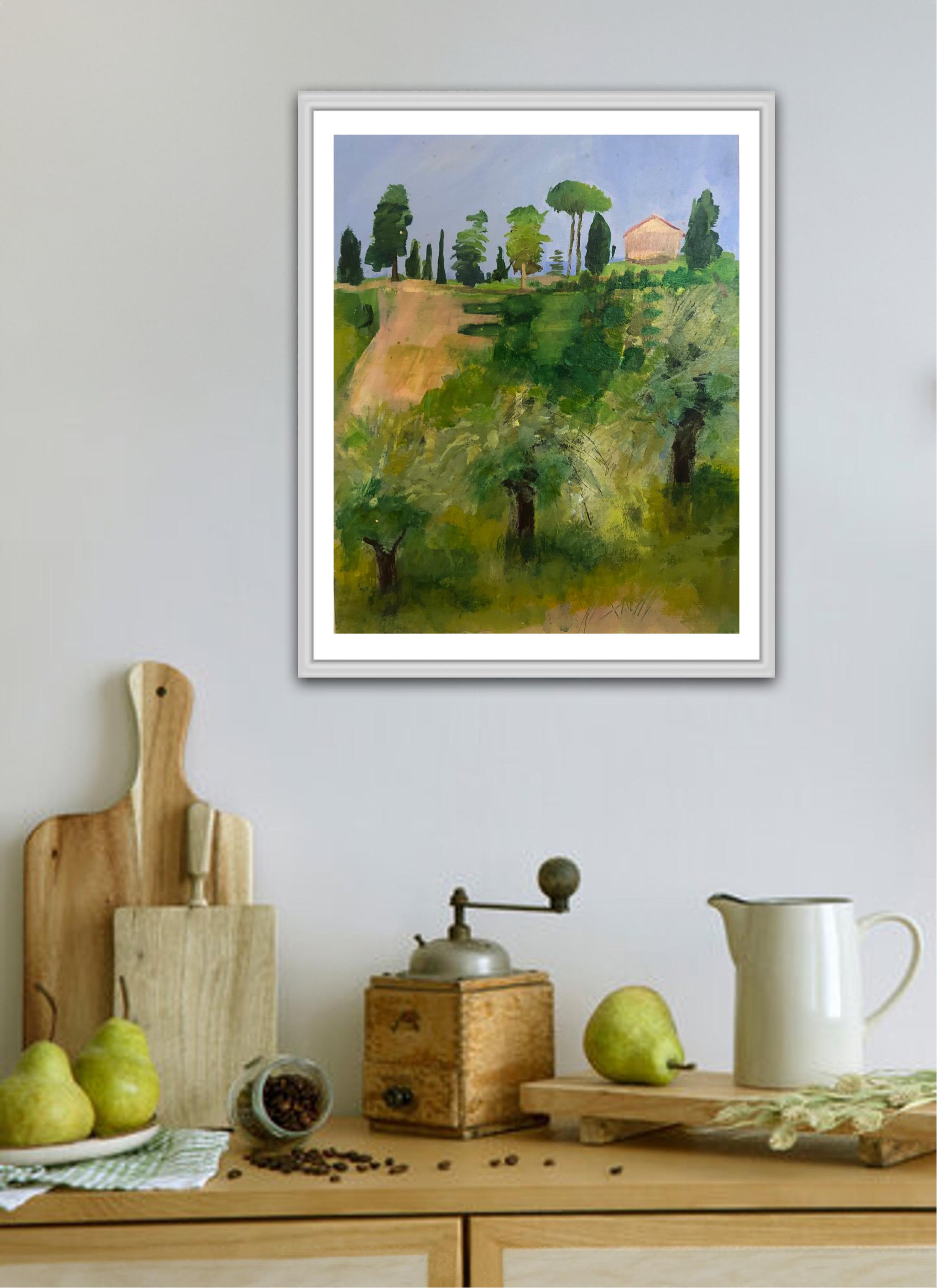 Vigneti italiani, Quadro originale, Paesaggio, Astratto, Motivi - Painting Contemporaneo di Maggie LaPorte Banks