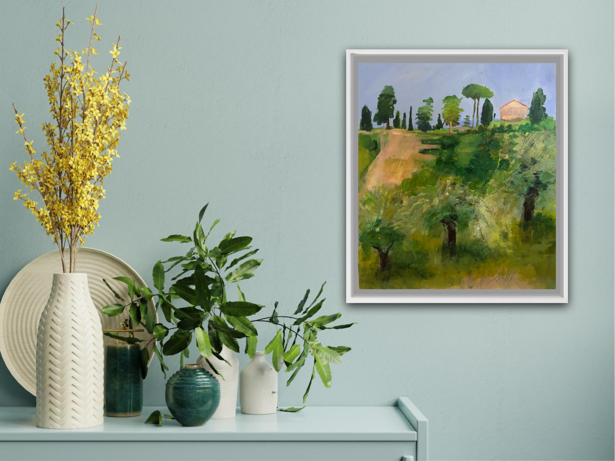 Questo pezzo è stato dipinto per diversi giorni en plein air, all'esterno del nostro vigneto ad Arcevia, nelle Marche. Una bella giornata calda e immobile, condizioni perfette per dipingere.

INFORMAZIONI AGGIUNTIVE:
Acrilico su tavola
36 H. x 28 L.
