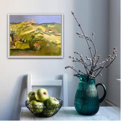 Looking across to Barbara, Italy, Original painting, Landscape, Nature
