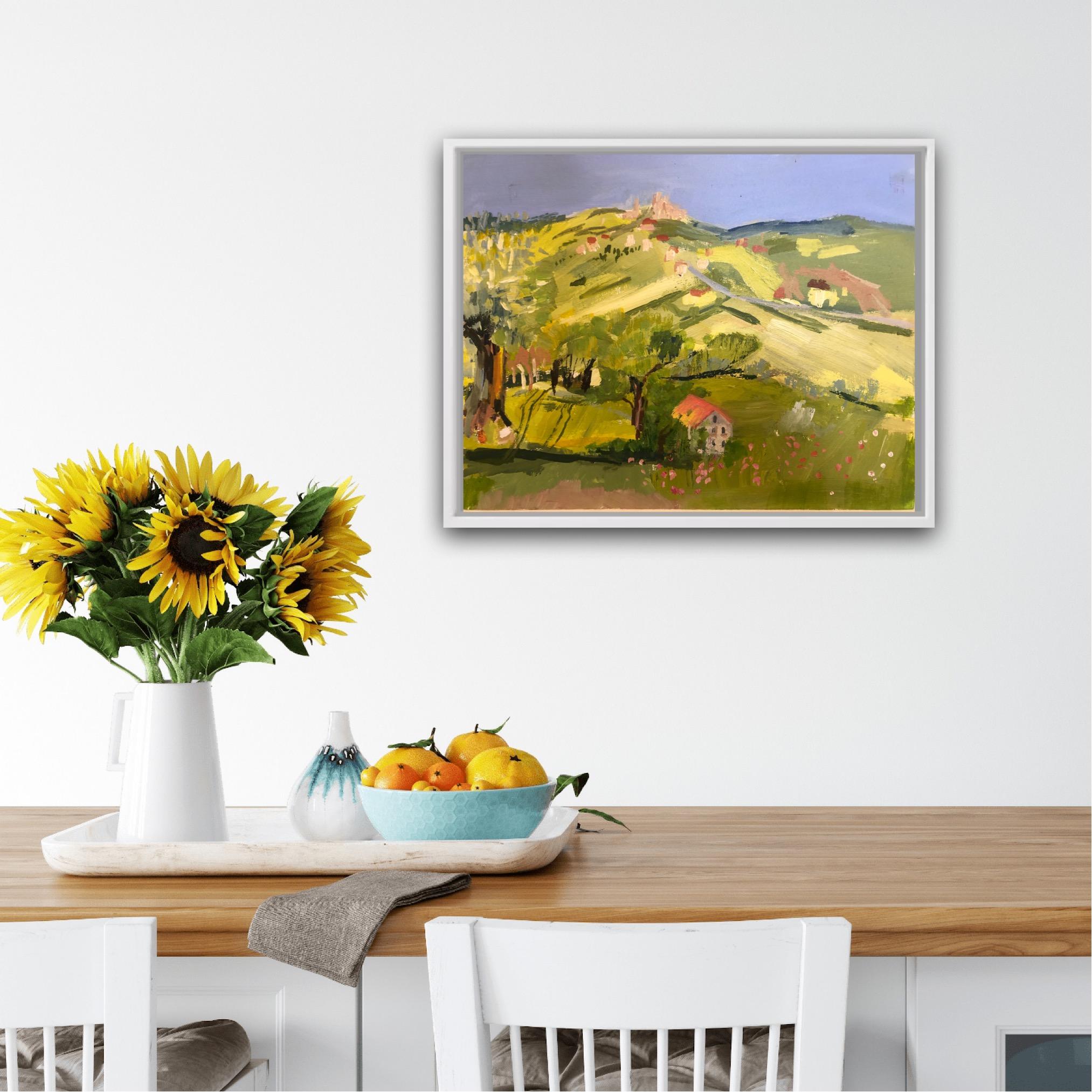 Looking across to Barbara, Italy, Original painting, Landscape, Nature For Sale 1