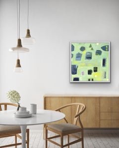 Maggie LaPorte Banks, A Cuppa at the Cape 2, Pittura astratta luminosa con paesaggio marino