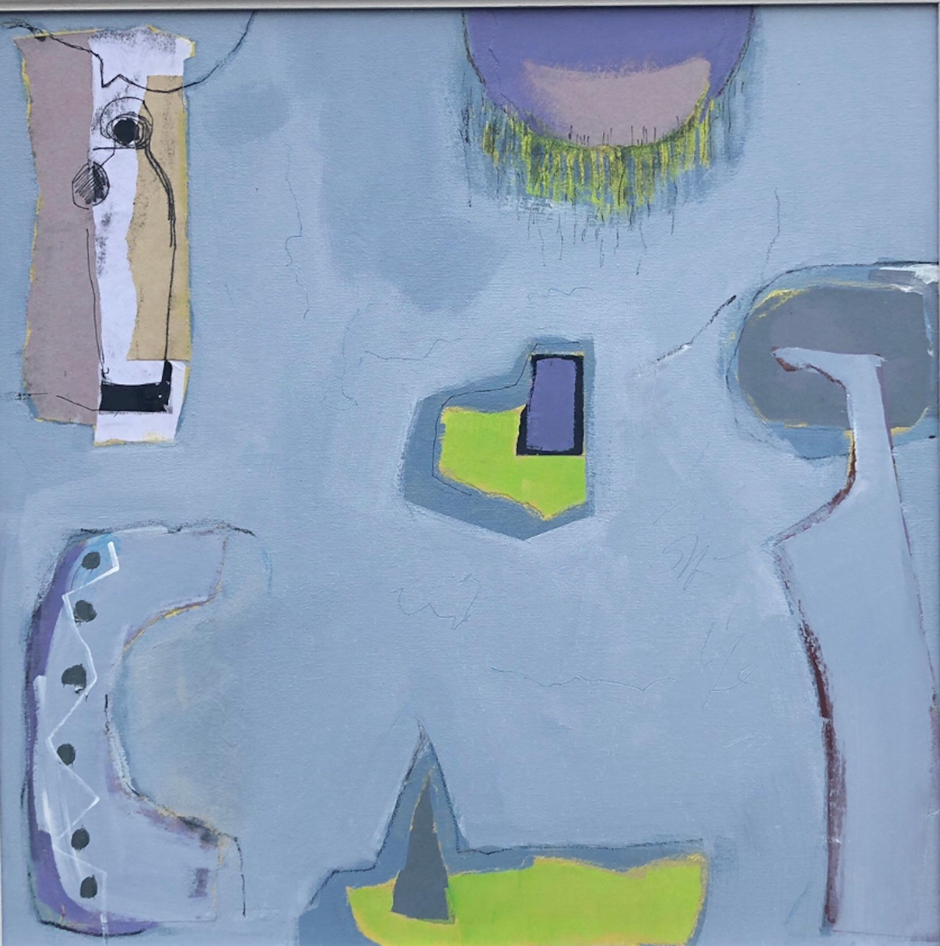 Die Banken von Maggie LaPorte, Blau wechselt zu Grau, abstrakte Kunst, preiswerte Kunst