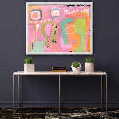 Maggie LaPorte Banks, Pazifisches Rosa, Abstrakte Kunst, Rosa Gemälde, Grüne Kunst