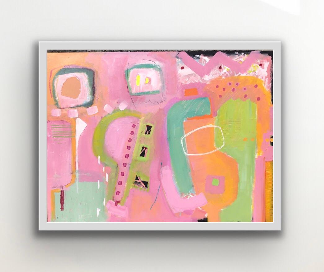 Maggie LaPorte Banks, Rosa del Pacífico, Arte abstracto, Pintura rosa, Arte verde en venta 2