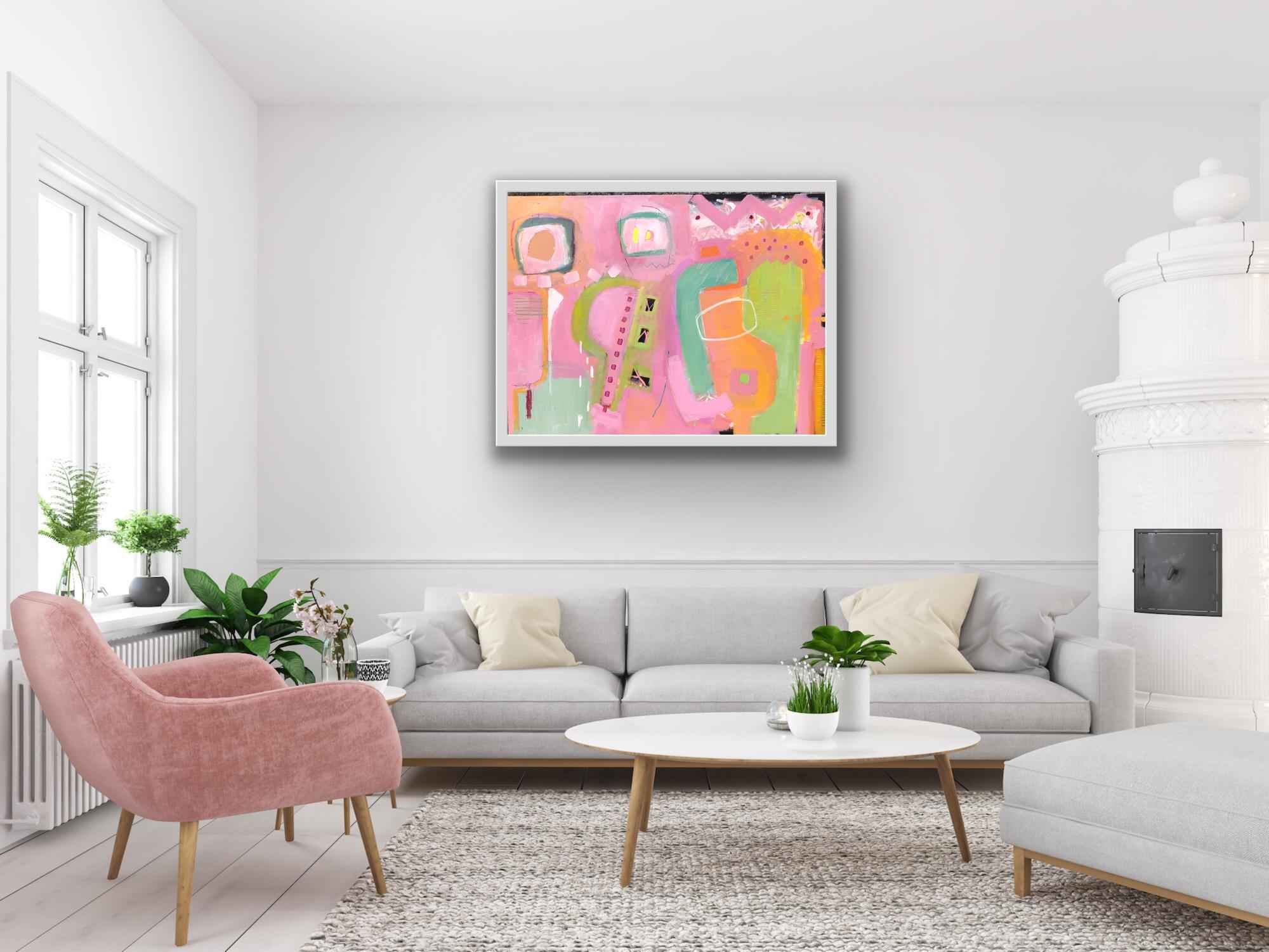 Maggie LaPorte Banks, Rosa del Pacífico, Arte abstracto, Pintura rosa, Arte verde en venta 4