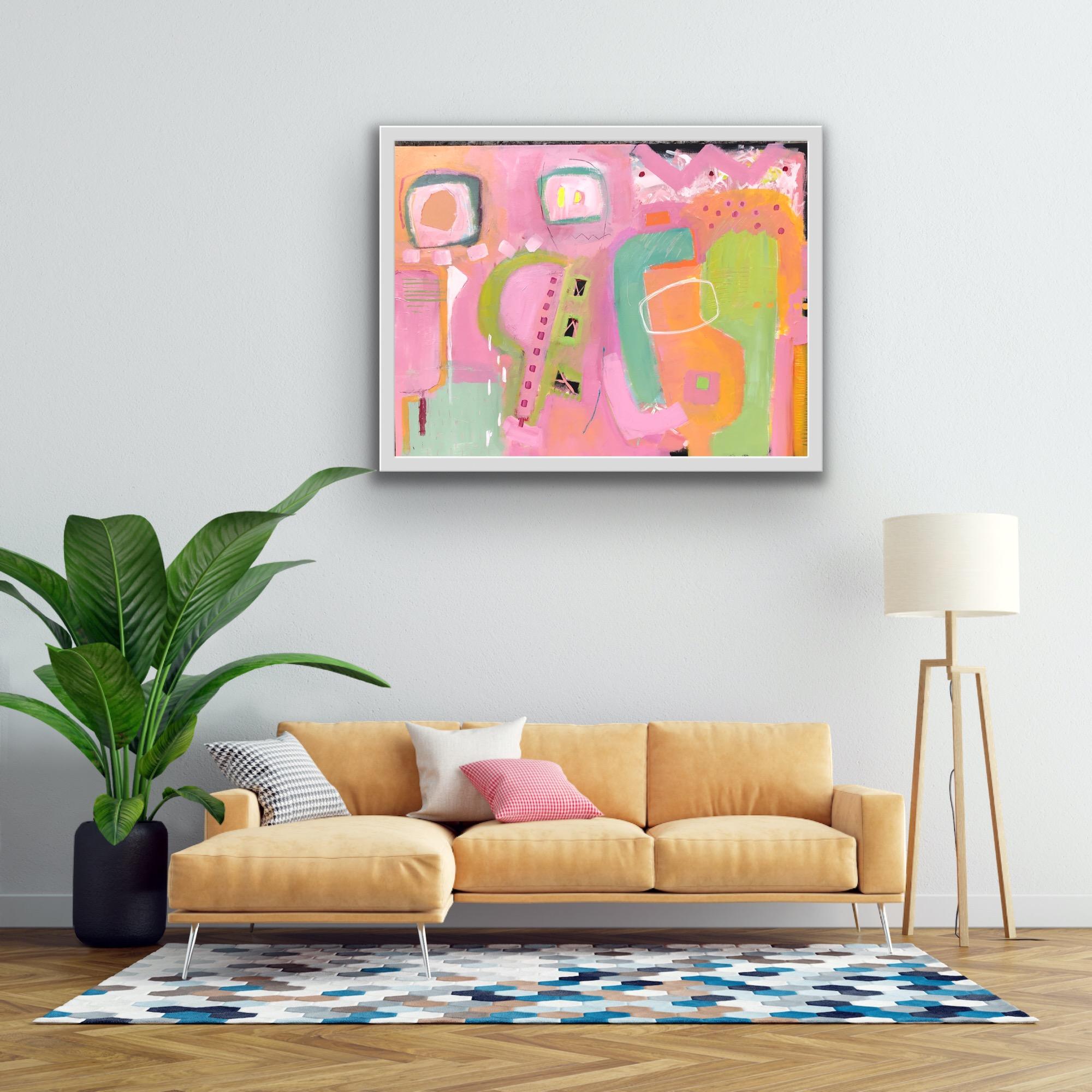 Maggie LaPorte Banks, Rosa del Pacífico, Arte abstracto, Pintura rosa, Arte verde en venta 5