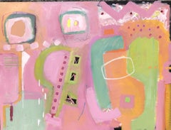 Maggie LaPorte Banks, Pacific Pink, Abstract Art, Pink Painting, Green Art