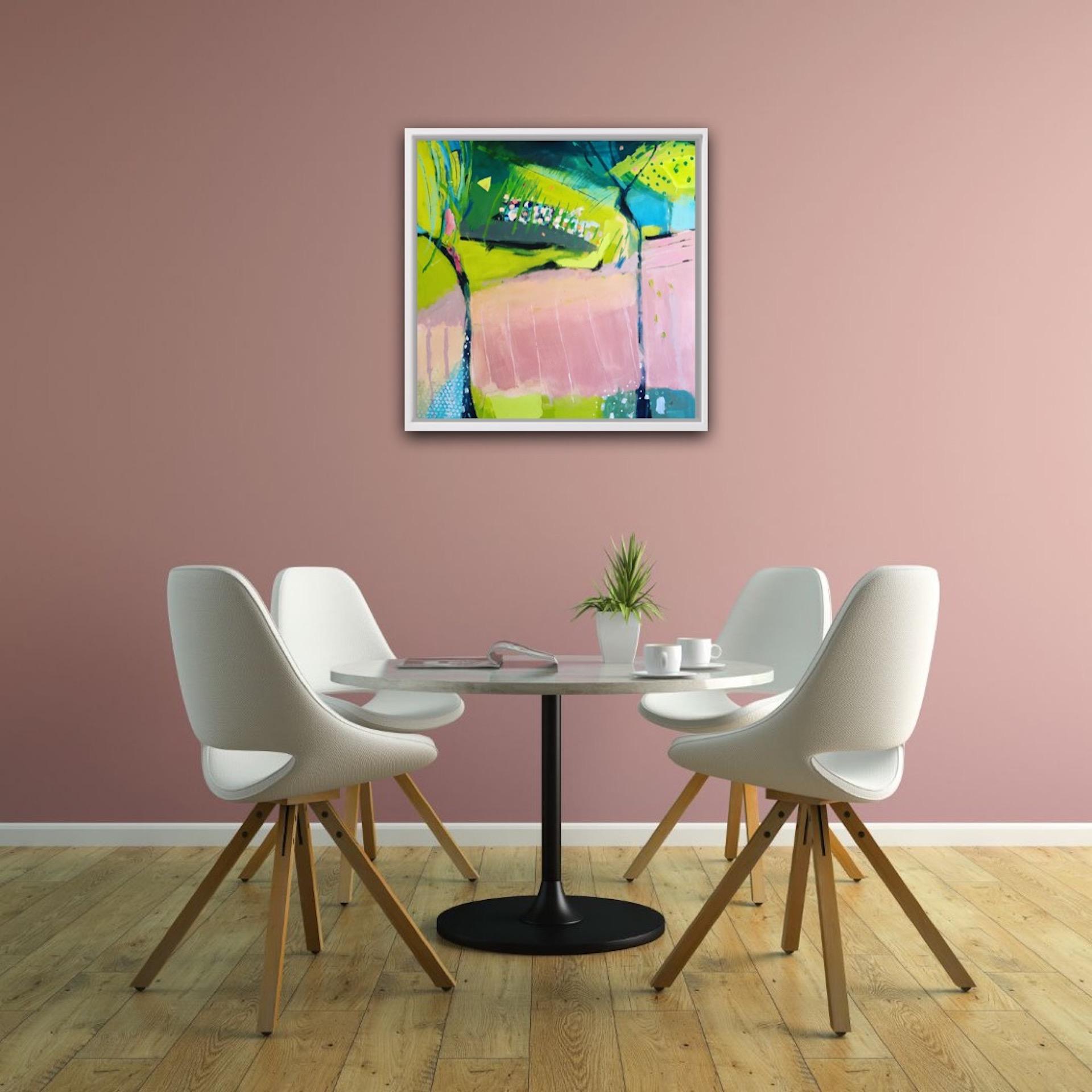 Maggie LaPorte Banks, Pink Ploughing, Original Abstract Painting, Bright Art For Sale 8