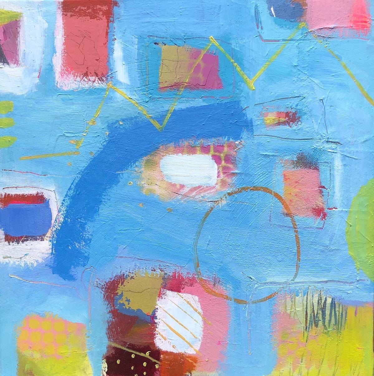 Maggie LaPorte Banks Abstract Painting - Montana Melody 2, Bright Mixed Media Contemporary Abstract Art, Original art