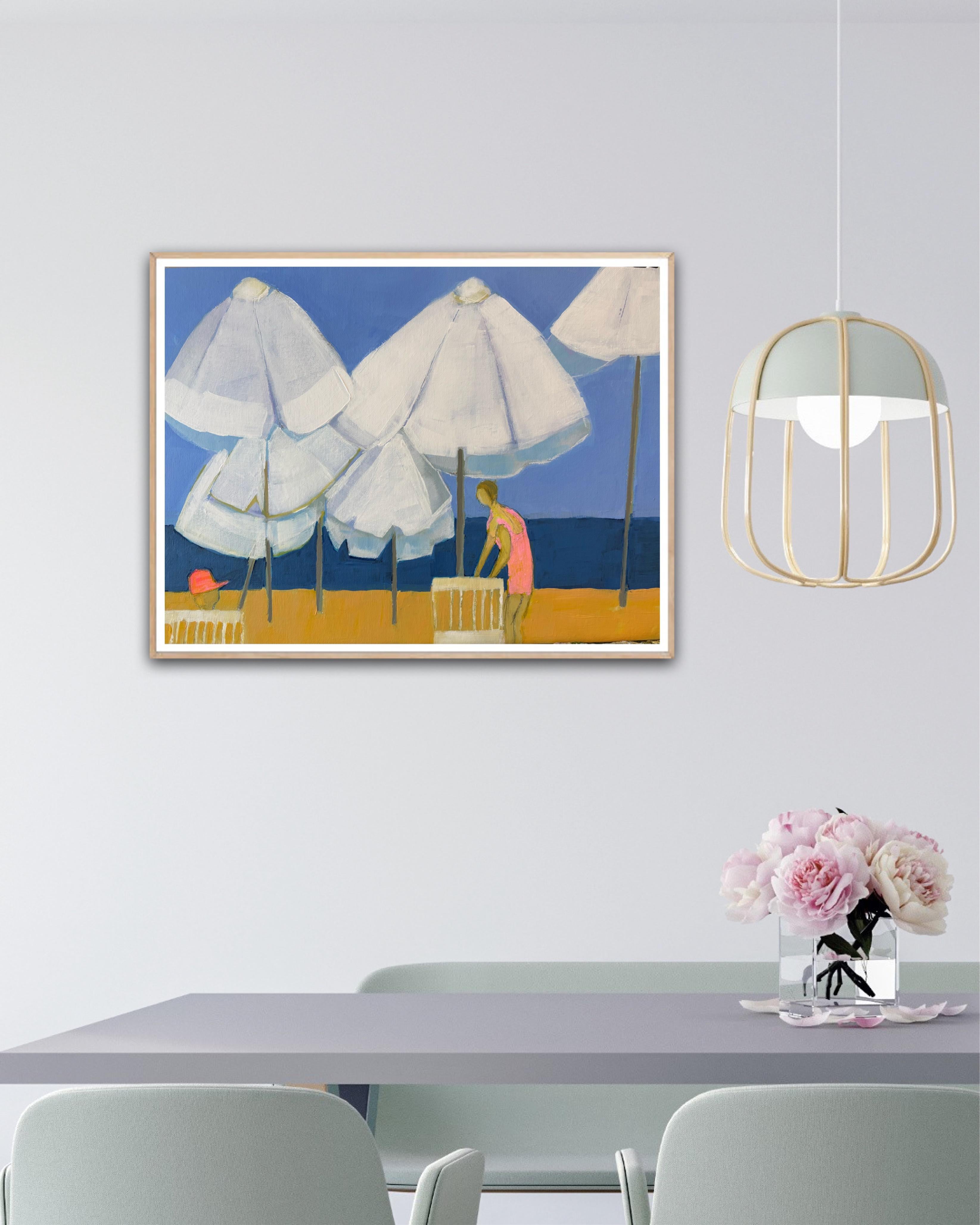 Sur la plage de Pioneer, Paphos 2, peinture originale, contemporaine, paysage en vente 4