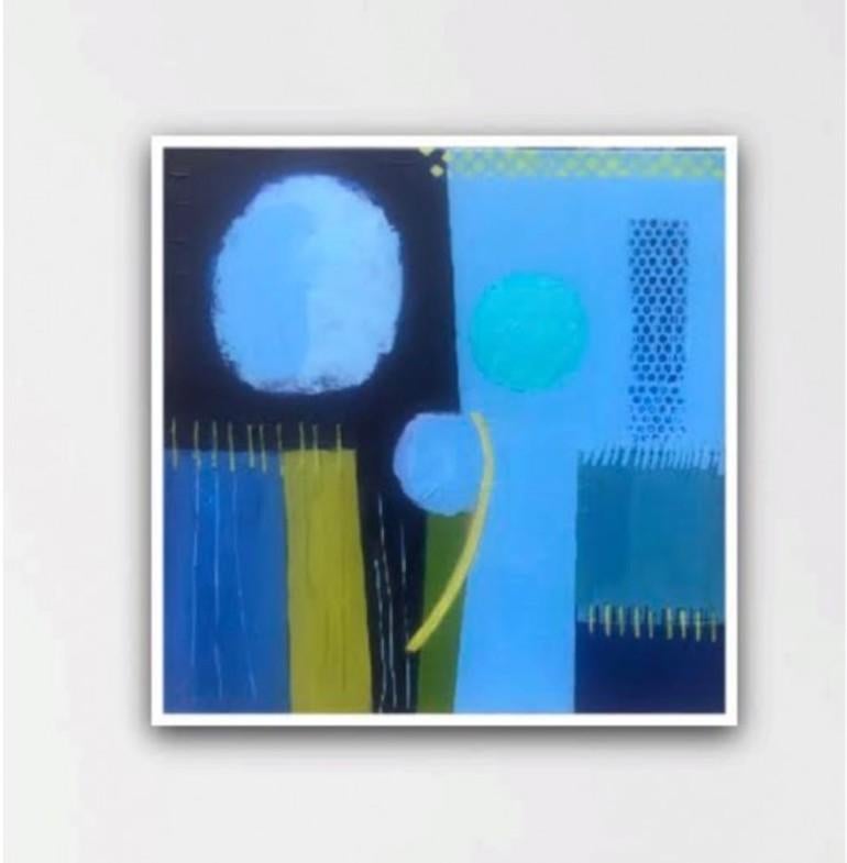 Momento di riflessione, quadro originale, arte astratta, impressionista, paesaggio - Painting di Maggie LaPorte Banks
