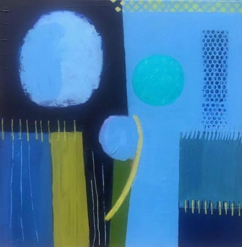 Momento di riflessione, quadro originale, arte astratta, impressionista, paesaggio in vendita 3