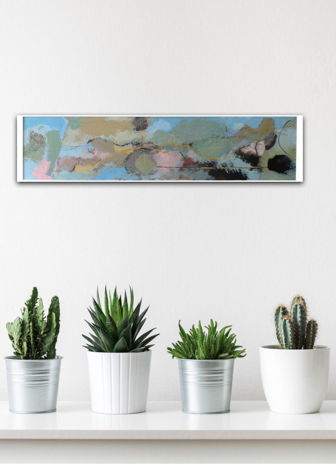 Soft Landscape - Gray Abstract Painting by Maggie LaPorte Banks