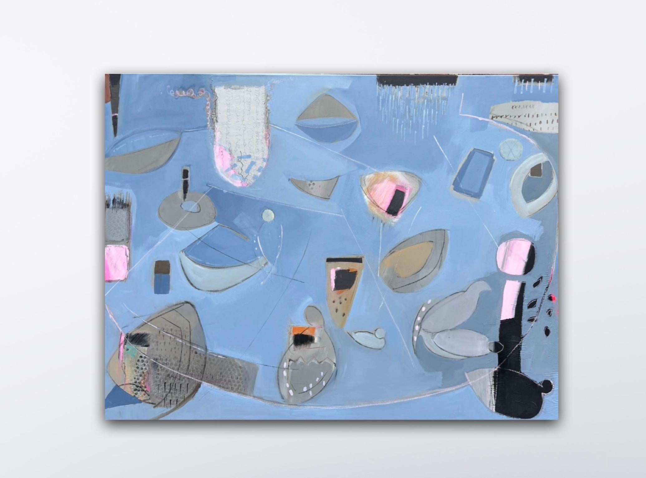 St. ives Ebbe, original gemälde, zeitgenössisch, landschaft (Blau), Landscape Painting, von Maggie LaPorte Banks