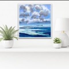 The longships Lighthouse By Maggie Laporte Banks - Seascape, Landscape, Painting
