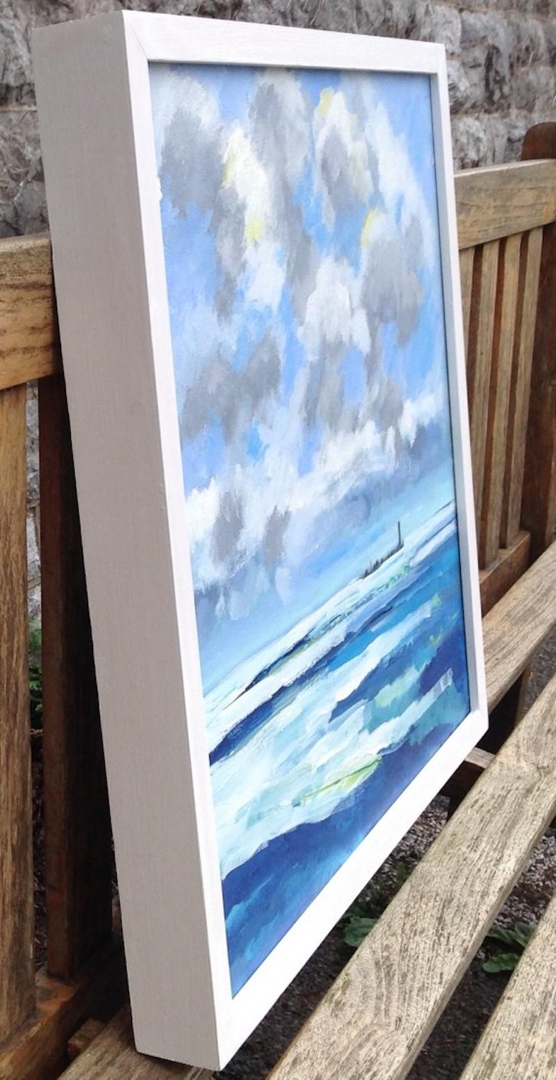 The longships Lighthouse By Maggie Laporte Banks - Seascape, Landscape, Painting For Sale 1
