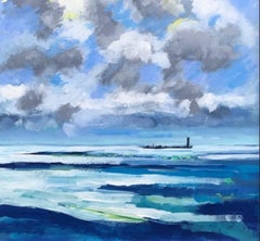 The longships Leuchtturm von Maggie Laporte Banks – Meereslandschaft, Landschaft, Gemälde