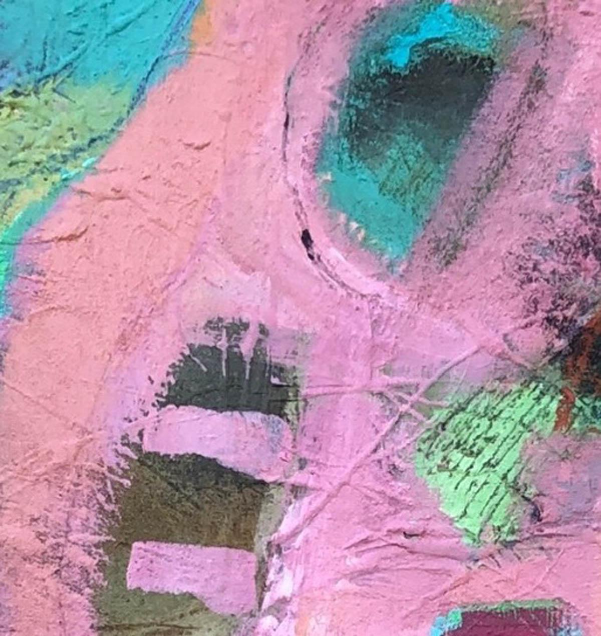 The Pink Cross BY MAGGIE LAPORTE-BANKS, Original Contemporary Abstract Painting For Sale 5