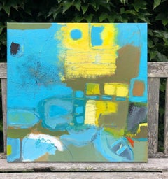 The yellow house, back beach. Maggie LaPorte Banks. Contemporary abstract art