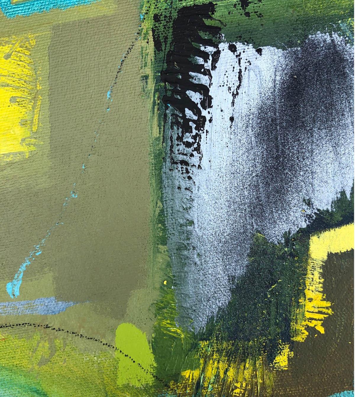 The yellow house, back beach. Maggie LaPorte Banks. Contemporary abstract art For Sale 3