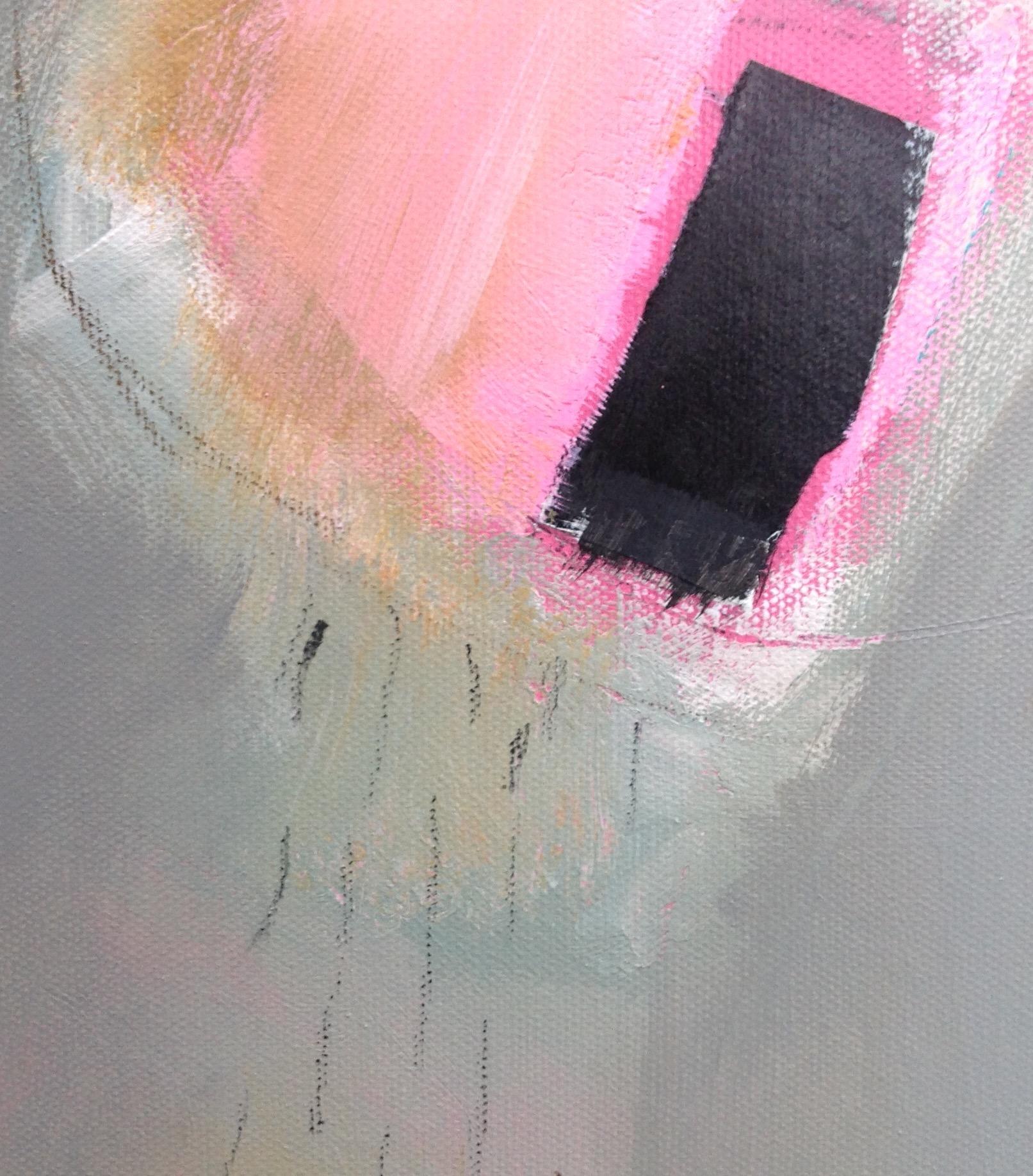 Paradies-Spiegel  (Grau), Abstract Painting, von Maggie LaPorte Banks