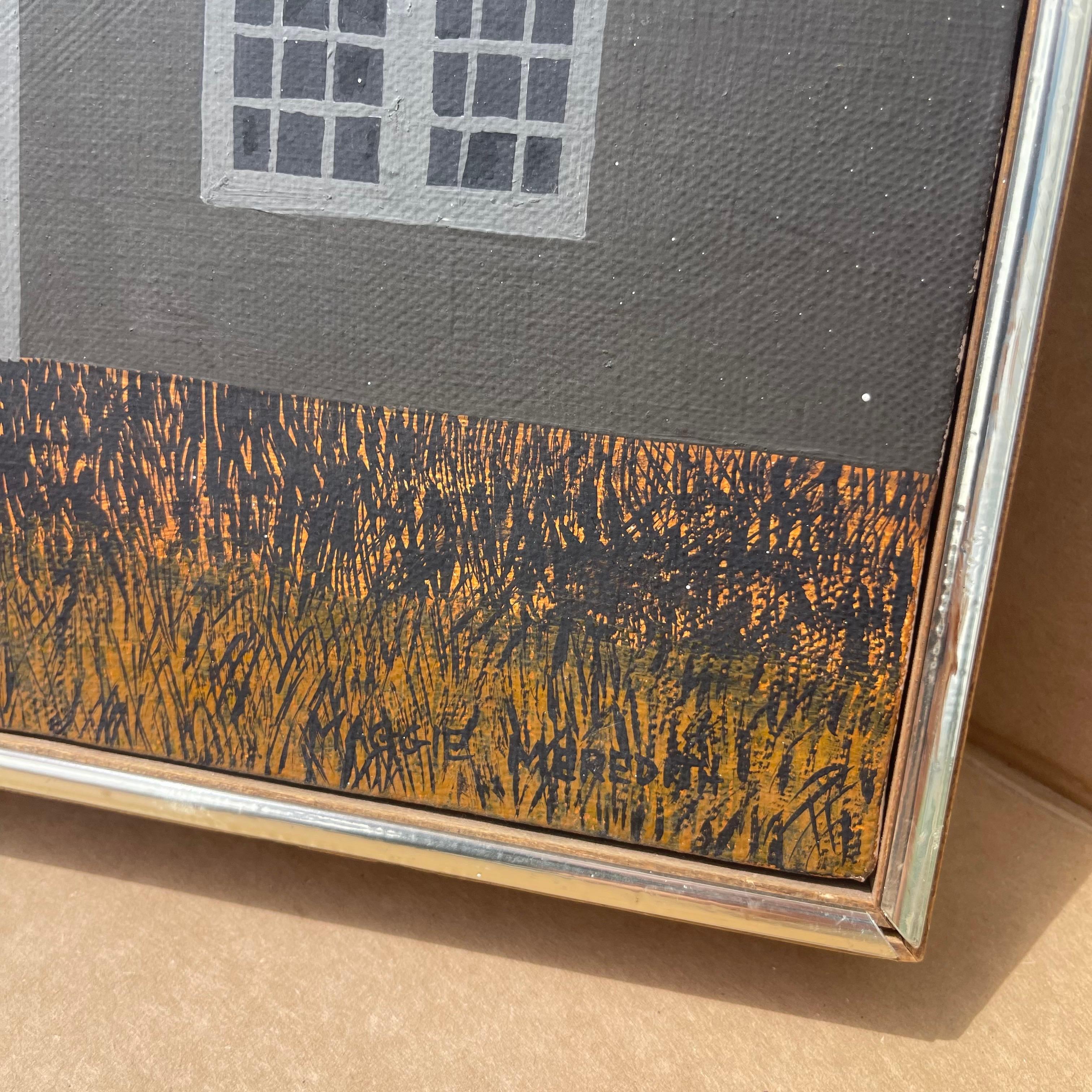 Maggie Meredith, 1922-2012, Nantucket Volkskunst Architektonische Landschaftsmalerei im Angebot 4