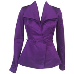 Maggie Norris Couture Edwardian Style Royal Purple Silk Faille Jacket