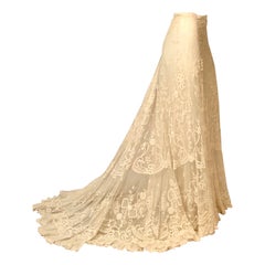 Maggie Norris - Jupe en dentelle couture avec traîne en dentelle ancienne