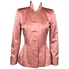 Maggie Norris Couture Giacca in raso di seta rosa